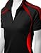 Coolon 2 Tone Collar Zipup Polo T-Shirt Black L
