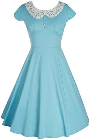 SmileWoman Women's Classy Vintage Audrey Hepburn Style 1940's Rockabilly Evening Dress