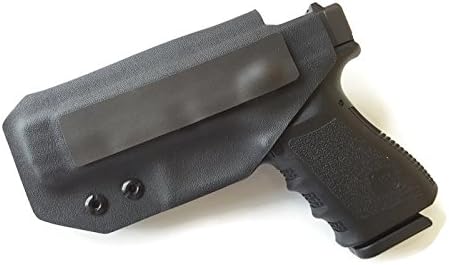 Glock 19, 23, 32 - .080" Thick Kydex Inside the Waistband Gun Holster IWB - With Comfort Pad - Made in the USA - Comfort Concealment (Black - Right Hand)