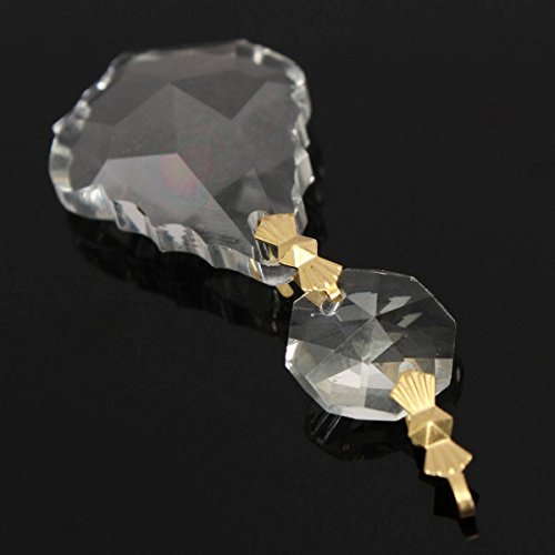 Bazaar 10 Pcs Clear Crystal Glass Maple Leaf Lamp Prisms Part Decoration Pendant Hanging 38x26mm