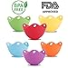 Amabest 6pcs Egg Poacher with Stand Design FDA Mini Silicone Egg Poacher Cups Egg Cooker No BPA Egg Bites Molds Poached Egg Maker Cups, for Microwave, Egg Poacher Pan, Egg Cookware, Stovetop