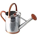 Gardman 8326 Galvanized Steel Watering Can with Copper Accents, 1-Gallon