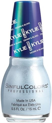 SinfulColors Kylie Jenner Denim & Bling Collection, Acid Wash (Blue Pearl) 0.5 oz