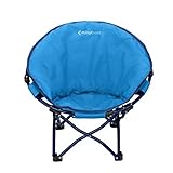 KingCamp Cute Saucer Chair Moon Round Mini Size Ultralight Portable Compact Folding with Safe Lock for Kids Camping Picnic Outdoor with Carry Bag