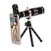 Jaylinna Upgraded Universal HD 18x Telephoto Telescope Sets Clip-on Camera Lens Kits with Tripod for Smartphones(Black)