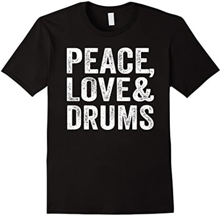 Mens Peace Love Drums Shirt XL Black