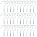 obmwang 30 Pack 2.9 Inches Ceiling Hooks Cup Hook, Vinyl Coated Screw Hanging Hook Plant Hook for Indoor and Outdoor Use, Whitethumb 2