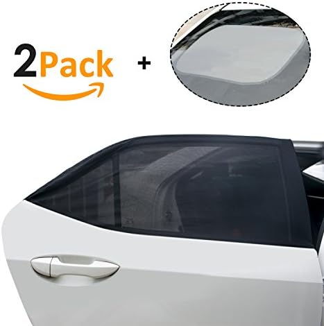 TimberRain Car Side Window Sun Shade and Rear Window Sunshade (3 Pack), Protect Your Baby, Older Families and Pets, Sun Glare and UV Rays Protection, Universal Fit, SUVs, Trucks and Vans.