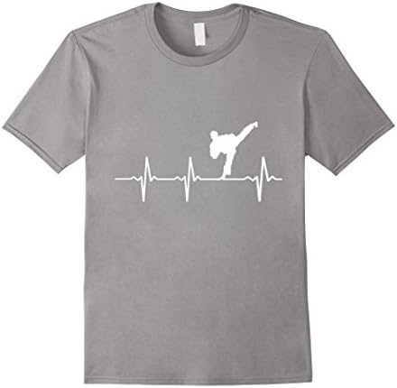 Men's TAEKWONDO HEART BEAT Shirt - Best GiFt For Taekwondo Lover Small Slate