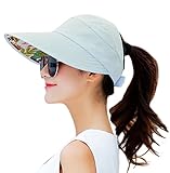 HindaWi Sun Hats for Women Wide Brim UV Protection Visor Floppy Sports Packable Sun Hat Caps