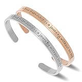 NewChiChi Cuff Bracelet Engraved A True Friendship is a Journey Without an End Inspirational Jewelry