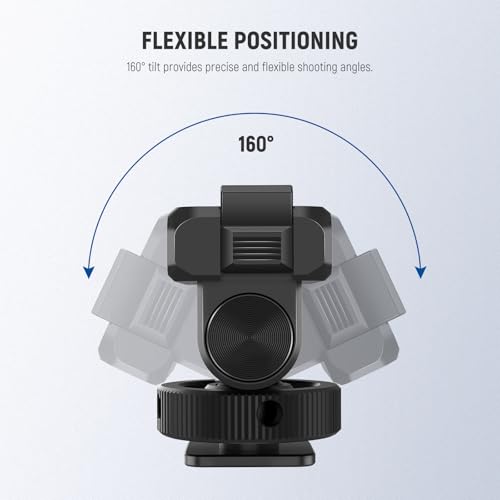 NEEWER Mount Adapter for Action 5 Pro Magnetic Quick Change 160° Tilt Action Camera Adapter Mount with Cold Shoe 1/4 Inch Thread for DJI Osmo Action 5 Pro Action 4 Action 3 AC012