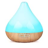ARCHEER Aromatherapy Essential Oil Diffuser Wood Ultrasonic Oil Diffuser 300ml Cool Mist Humidifier with 7 Color LED Night Light for Office Home Bedroom Living Room Yoga Spa