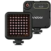 Mini IR Night Vision Light Infrared Photography Light for Video Camera Camcorder Built-in Rechargeable Battery with 3 Cold Shoe Mount for Vlog Video Recording