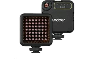 ANDOER Mini IR Night Vision Light Infrared Photography Light for Video Camera Camcorder Built-in Rechargeable Battery with 3 Cold Shoe Mount for Vlog Video Recording