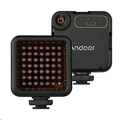 Photo 1 of Mini IR Night Vision Light Infrared Photography Light for Video Camera Camcorder Built-in Rechargeable Battery with 3 Cold Shoe Mount for Vlog Video Recording
