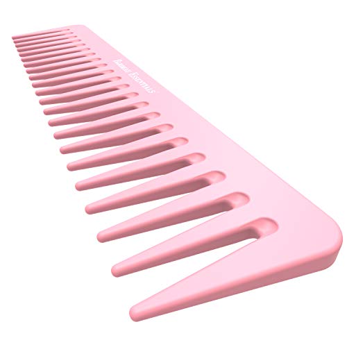 7 Inch Detangling Comb Pink Carbon Fiber Large Wide Tooth Detangler
