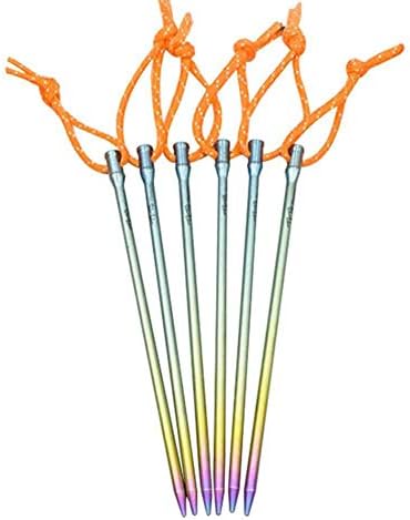 6Pcs Titanium Tent Peg Spike Camping Stake Nail Self Defense Outdoor Survival Tool