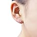 Solid 14K Gold Studs 4mm Round Cubic Zircornia Basket Setting Screwback Stud Earrings, Oct-Pink