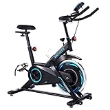ANCHEER Indoor Cycling Bike Stationary, Belt Drive Exercise Bike with Comfortable Seat Cushion, Workout Bikes with Heart Rate Sensor and LCD Monitor, for Home Office Exercise