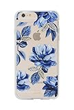iPhone 8 PLUS / 7 PLUS / 6 PLUS, Sonix INDIGO Clear Coat Cell Phone Case (flower, blue) - Drop Test Certified - Sonix Clear Case Series for Apple (5.5