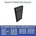 HALO Powersmart 10 Portable Charger 10,000mAh - High Speed Power Bank with 2 USB Ports and Micro USB Charging Cable - External Battery Charger Pack