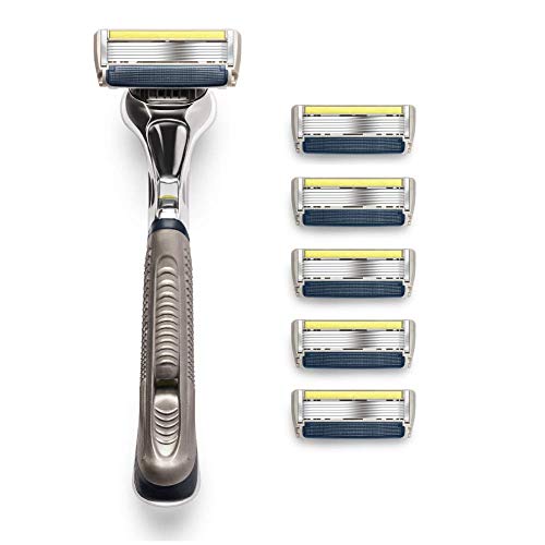 Dorco Pace 6 Plus Razor Blades for Men, 1 handle + 6 Blade Refills