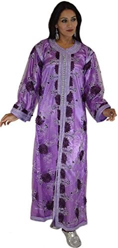 Treasures Of Morocco Moroccan Caftan handmade Kaftan Exquisite Wedding Gown 2 Pieces Embroidered Fits SMALL to LARGE Purple