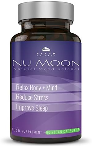 Nu Moon Mood Supplements - Stress Relief Pills To Reduce Anxiety and Promote Better Sleep - Natural Sleeping Aid Made With 5HTP, Ashwagandha, Magnesium Glycinate , L- Theanine, Lemon Balm, Chamomile, Vitamin B6 - 60 Vegan Caps