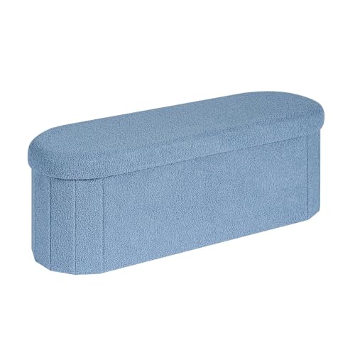 PINPLUS Storage Ottoman Bench Blue