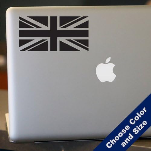 Union Jack Decal, SET OF 2, British Flag Sticker, for Laptop, Car, WHITE 4"