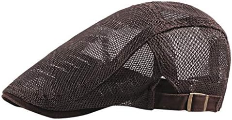 Men's Summer Breathable Mesh Newsboy Hat Beret Ivy Cap Flat Cap Sun Hat