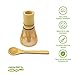Bamboo Whisk (Chasen) and Hooked Bamboo Scoop (Chashaku) - Matcha Tea Whisk for Matcha Tea Preparation - MATCHA DNA Brand - Traditional Matcha Whisk Made from Durable and Sustainable Golden Bamboo