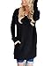 Buauty V Neck Tunic Dresses for Women Long Tops to Wear with Leggings Black XL