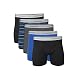 Gildan Men's Short Leg Boxer Briefs 5-Pack, Black/Royal/Charcoal/Stripe, Medium