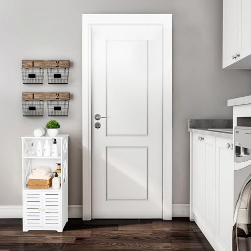 Tiasott Bathroom Floor Storage Cabinet,Bathroom Storage Furniture Home Organizer Shelf Rack Waterproof Bathroom Cabinet,Free Standing Cabinet with Shelf,Corner Cabinet,30 x 22 x 75cm,White.