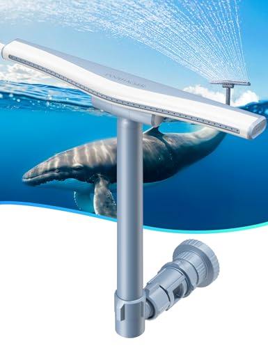 POOLHACKER Original Pool Sprinkler Fountains for Above and In-ground Pools, Adjustable Whale Tail Waterfall Wide Width for Relaxation & Cooling, 10-20 Degrees, Gray