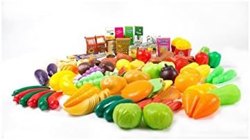 Plastic Pretend Play Food Value Pack for Kids 3+ | Mulitcolored Kitchen Collection Large Food Toy Set for Toddlers &amp; Pre-School Age Children (100 Pieces) #4