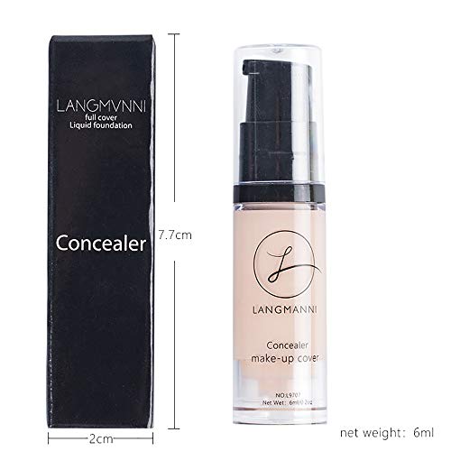 shamrock58 Langmanni Makeup Liquid Concealer Foundation Moisturizing Waterproof Concealer BB Cream (B) - Thumbnail 6