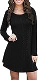 For G&PL Women's Casual Crewneck Foldover Knitted Long Sleeve Sweater Dress