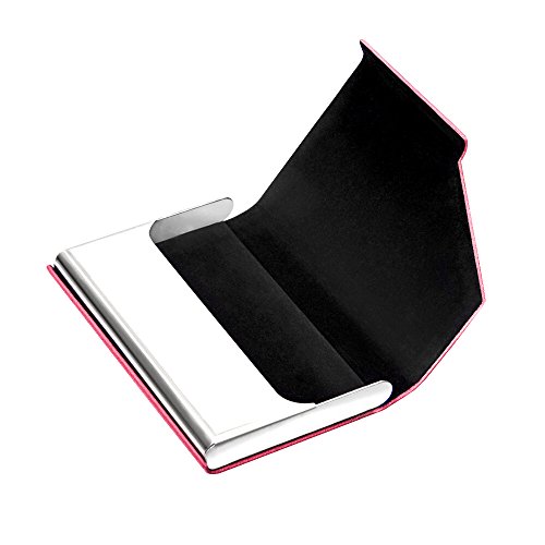 Padike Business Name Card Holder Luxury PU Leather & Stainless Steel