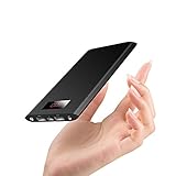JEMMA 12000mAh Power Bank External Battery Portable Charger for iPhoneX 8, Samsung and More--Black