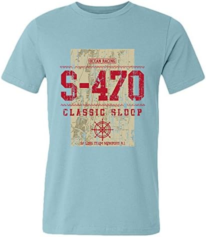 Qiacis Men's Custom Classic Ocean Racing Green Print Gift T Shirt F
