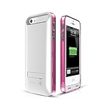 Energen Rainbow Cell Phone Rechargeable Battery Case for Iphone 5/5s MFI Apple 2400 Mah Rechargeable & Portable Extended Backup Power Bank (Fits All Versions of Iphone 5 & 5s) (Pink)