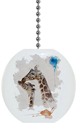 Giraffe Watercolor Solid Ceramic Fan Pull