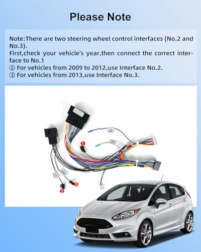 NHOPEEW 2+32G 9 Inch Android Radio for Ford Fiesta 2009-2017 – Wireless CarPlay & Android Car, GPS Navigation, Steering Wheel Control, FM RDS, Split Screen