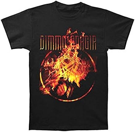 Christopherly Men's&amp;Boy's 2018 Fashionable Dimmu Borgir - Flame Pentagram T-Shirt Black Large