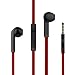 VMTOP Earphonesred Earphones, Stereo Headphones with Microphone 3.5mm Earbuds for iPhone/iPod/iPad/Samsung Galaxy and Android Compatible, Black/Red