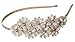 Beige Great Gatsby/Flapper Inspired Fashion Headband/Hairband Flower Design with Faux Pearls & Rhinestones