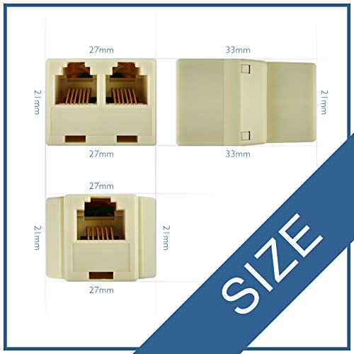 Phone Jack Splitter, RJ12 6P6C 1 Female to 2 Female Phone Line Splitter